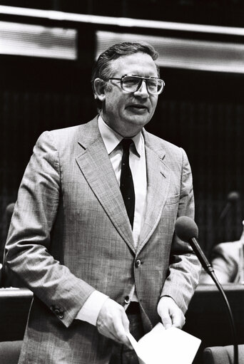 The MEP Lambert CROUX during a session in Strasbourg in June 1980.