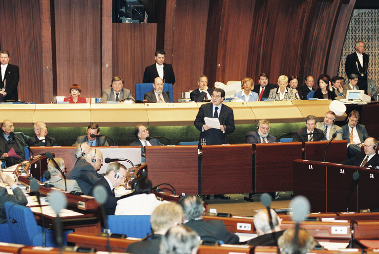 Declaration of the new EC would-be President Romano PRODI during a plenary session in Strasbourg