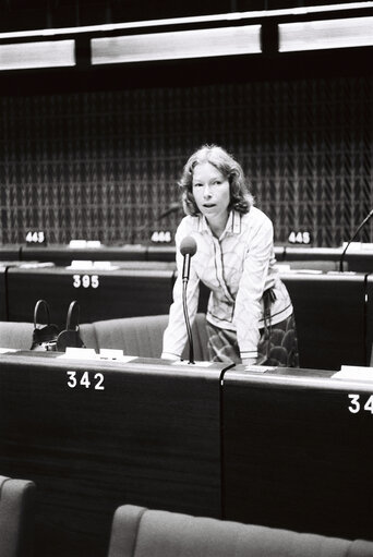 The MEP Joyce QUIN  during a session in Strasbourg on May 1980.