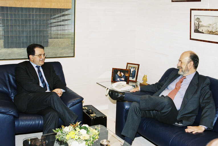EP President meets with the new EC would-be President Romano PRODI in Brussels