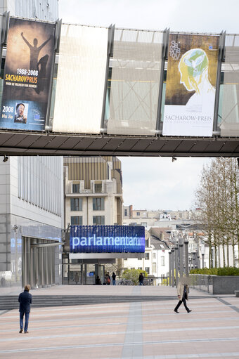 Photo 1: Parlamentarium's entrance in the WIB Building in Brussels