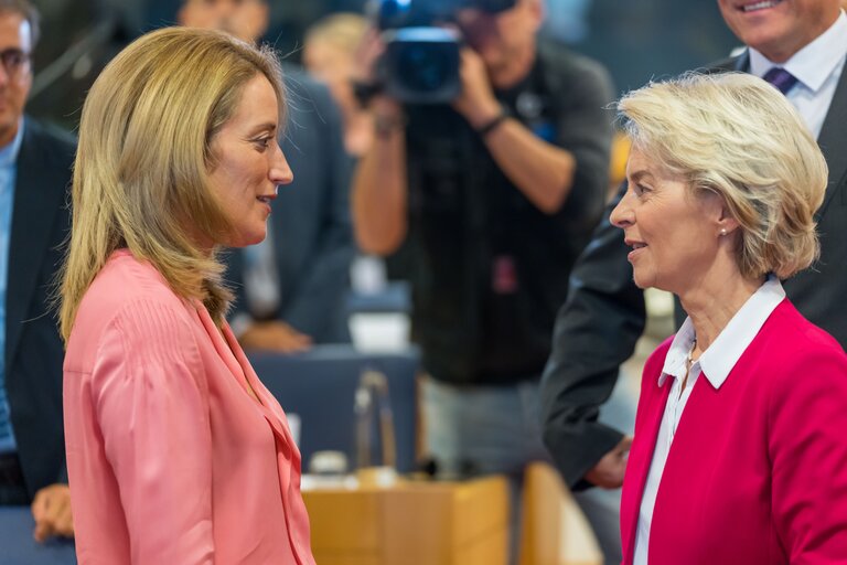 Fotografie 2: Meeting of the EP Conference of Presidents with the participation of Ursula von der LEYEN, EC President - Preparation of the State of the European Union debate