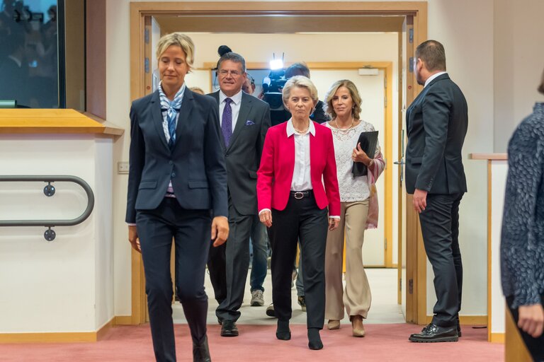 Fotografie 3: Meeting of the EP Conference of Presidents with the participation of Ursula von der LEYEN, EC President - Preparation of the State of the European Union debate