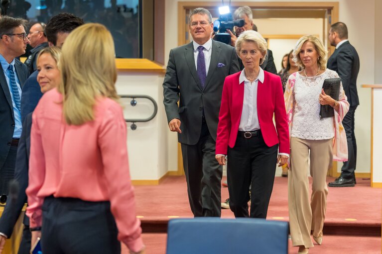 Fotografie 5: Meeting of the EP Conference of Presidents with the participation of Ursula von der LEYEN, EC President - Preparation of the State of the European Union debate