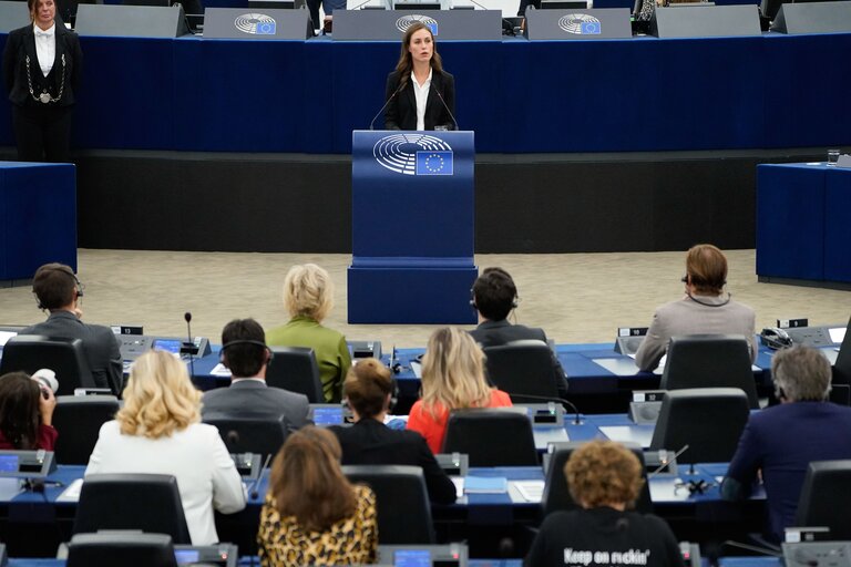 Foto 12: EP Plenary session -  This is Europe- Debate with Sanna MARIN, Prime Minister of Finland