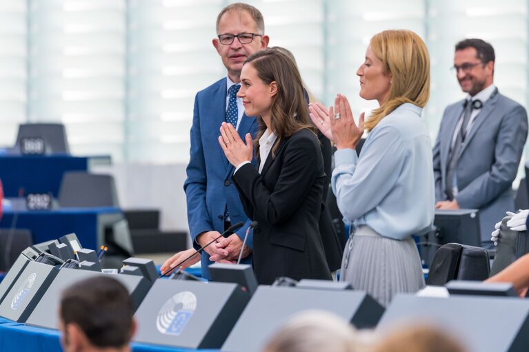 Fotografi 16: EP Plenary session.-  This is Europe- Debate with Sanna MARIN, Prime Minister of Finland