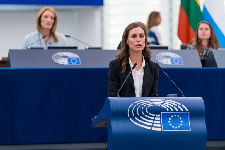 Fotografi 13: EP Plenary session.-  This is Europe- Debate with Sanna MARIN, Prime Minister of Finland