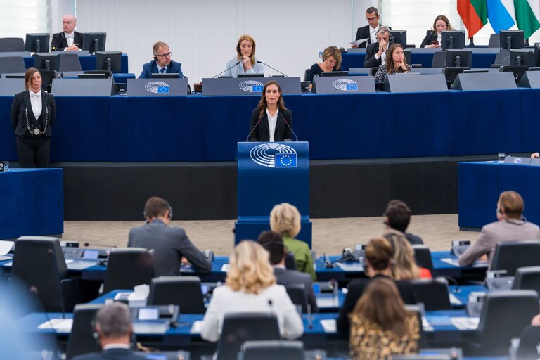 Fotografi 8: EP Plenary session.-  This is Europe- Debate with Sanna MARIN, Prime Minister of Finland