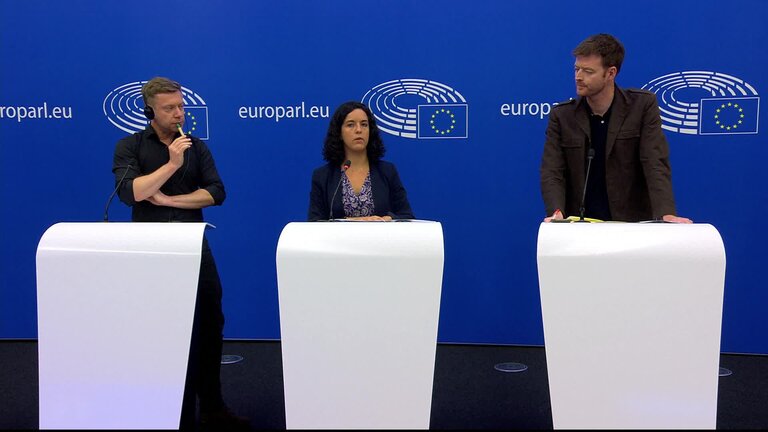 Press conference by Manon AUBRY (The Left,FR) and Martin SCHIRDEWAN (The Left,DE), Co-Presidents - Briefing The Left