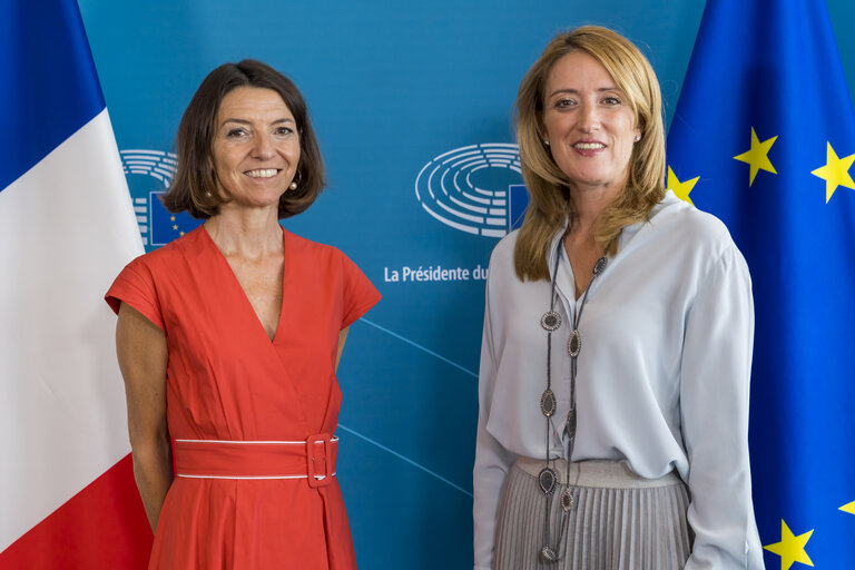 Roberta METSOLA, EP President meets with Laurence BOONE, French Minister of State for Europe.