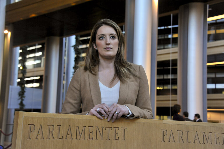 Roberta METSOLA in the European Parliament in Strasbourg
