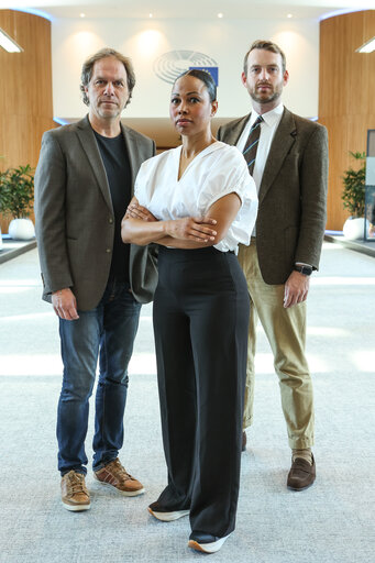 Fotografie 5: Alice KUHNKE, Pär HOLMGREN and Jakop DALUNDE,  in the EP in Brussels