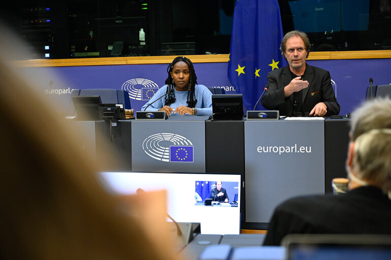 Fotagrafa 13: Meeting between ENVI MEPs, delegates of the EP delegation to COP27, and climate activist Elizabeth WATHUTI.