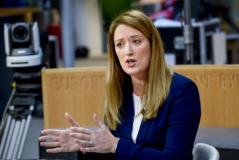 Interview with Roberta Metsola in the EP in Strasbourg