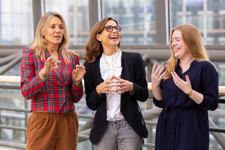 Pernille WEISS and her team in the EP in Brussels