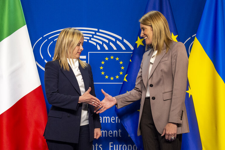 Fotogrāfija 20: Roberta METSOLA, EP President meets with Giorgia MELONI, Italian Prime Minister