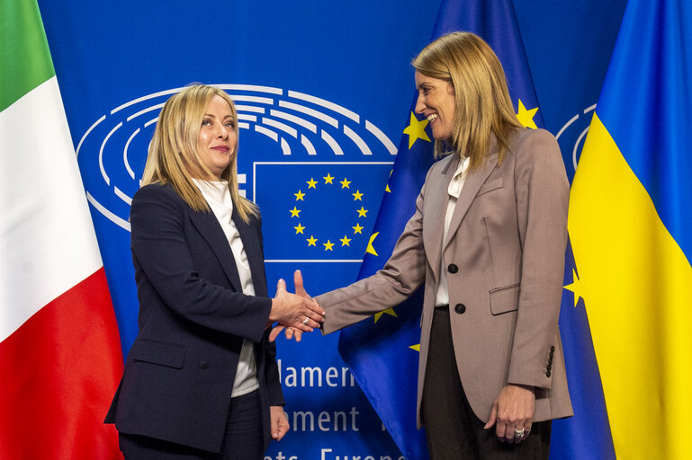 Fotografija 19: Roberta METSOLA, EP President meets with Giorgia MELONI, Italian Prime Minister