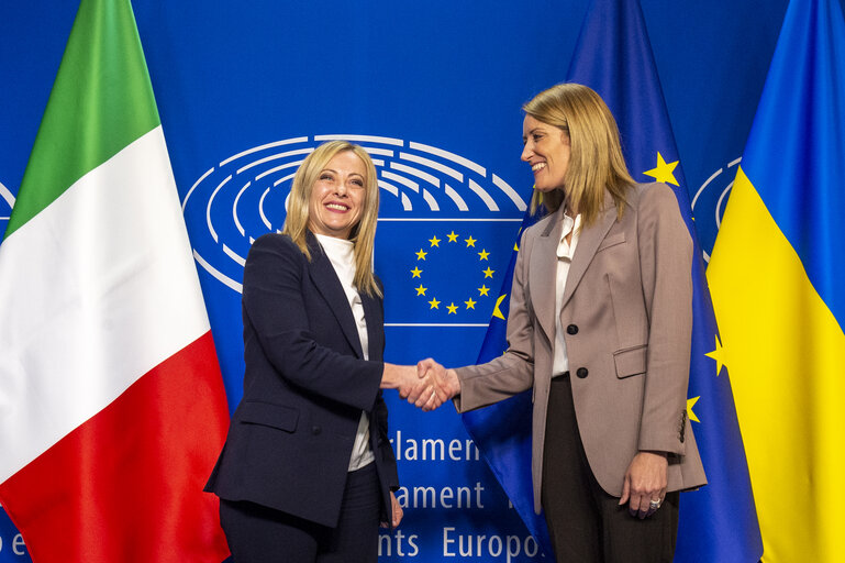 Fotografija 16: Roberta METSOLA, EP President meets with Giorgia MELONI, Italian Prime Minister