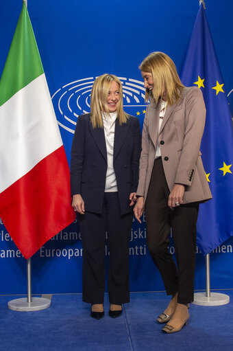 Fotogrāfija 15: Roberta METSOLA, EP President meets with Giorgia MELONI, Italian Prime Minister