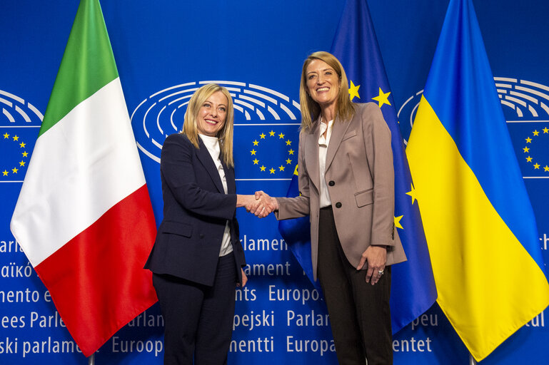 Fotografija 14: Roberta METSOLA, EP President meets with Giorgia MELONI, Italian Prime Minister