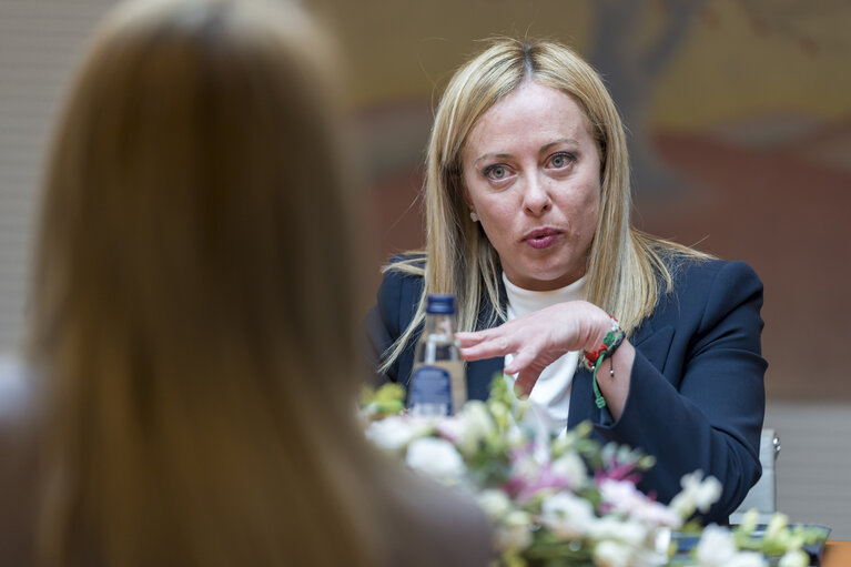 Fotografija 3: Roberta METSOLA, EP President meets with Giorgia MELONI, Italian Prime Minister