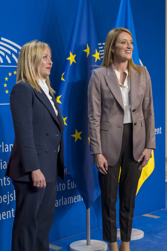 Fotografija 9: Roberta METSOLA, EP President meets with Giorgia MELONI, Italian Prime Minister