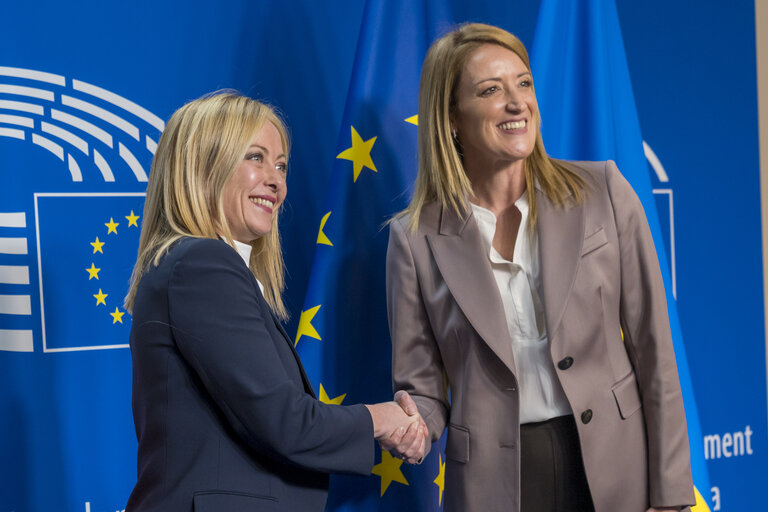 Fotografija 10: Roberta METSOLA, EP President meets with Giorgia MELONI, Italian Prime Minister