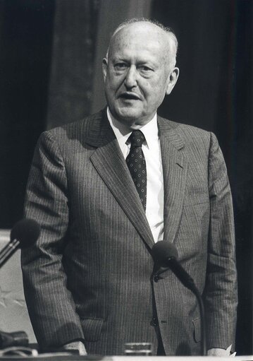 Φωτογραφία 1: Portrait of Pierre PFLIMLIN, EP President from 24/07/1984 to 19/01/1987 and MEP during the 1st and 2nd Parliamentary Terms (1979-1989)