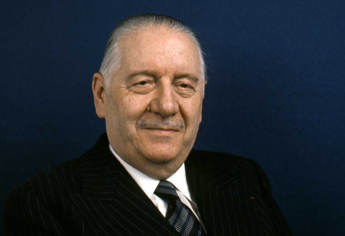 Portrait of Alain POHER, EP President from 1966 to 1969.