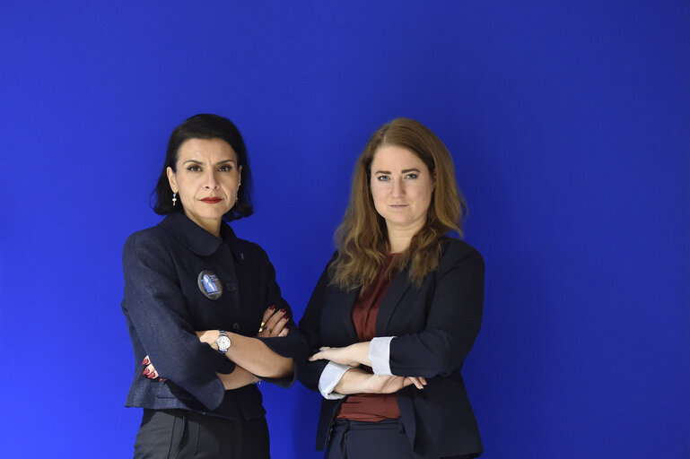 Abir AL SAHLANI and Emma WIESNER in the EP in Brussels
