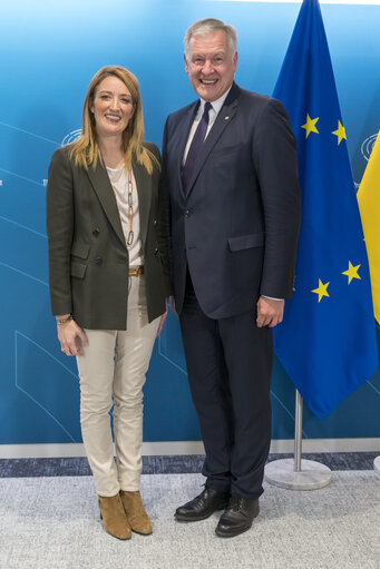 Fotografia 7: Roberta METSOLA, EP President meets with Martin EICHTINGER, Austrian Minister