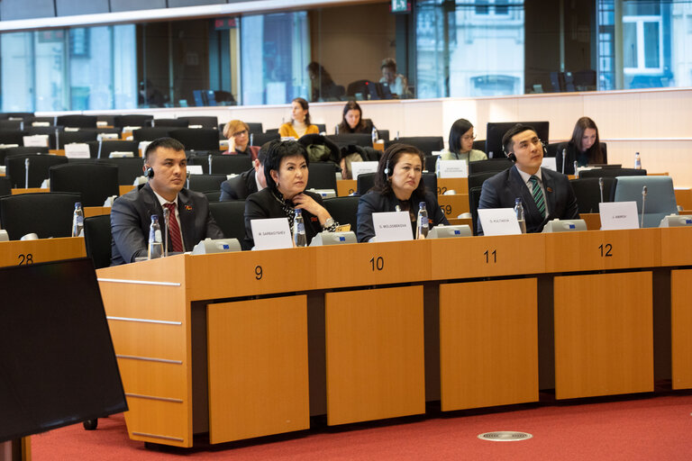 Fotografija 4: The delegation of Kyrgyzstan meeting - Political situation in Kyrgyzstan and the European Union and overall bilateral relations between the European Parliament since the 14th PCC, with focus on impact of the Russian war against Ukraine.