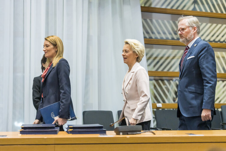 Fotografija 19: European Council - Signing ceremony of the European Declaration on digital rights and principles for the digital decade and the EU Legislative Priorities for 2023 and 2024 - Joint Declaration of the European Parliament, the Council of the European Union and the European Commission..