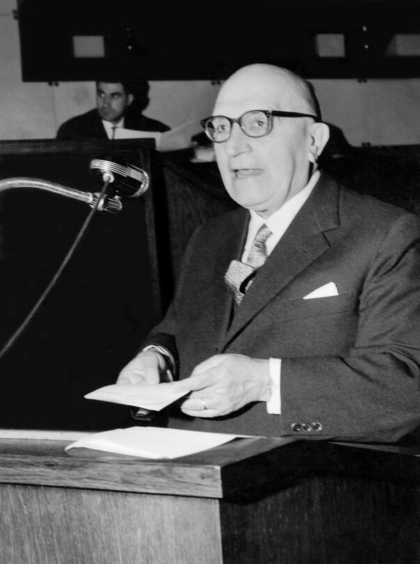 Attilio PICCIONI during a session in Strasbourg, France, November 20, 1961.