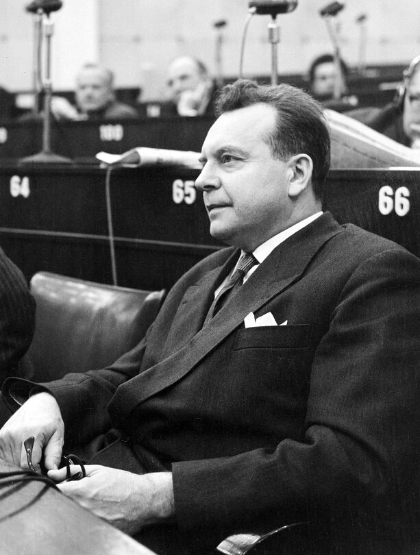 Marcel FISCHBACH during a session in Strasbourg, France, December 19, 1961.