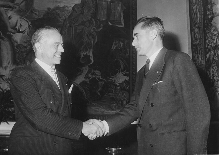 President Gaetano MARTINO visit Jacques CHABAN-DELMAS, in Paris, France, July 10, 1962..