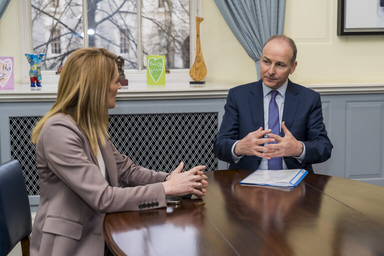 Official visit by Roberta METSOLA, EP President, to Dublin - Meeting with Micheál MARTIN, Minister for Foreign Affairs