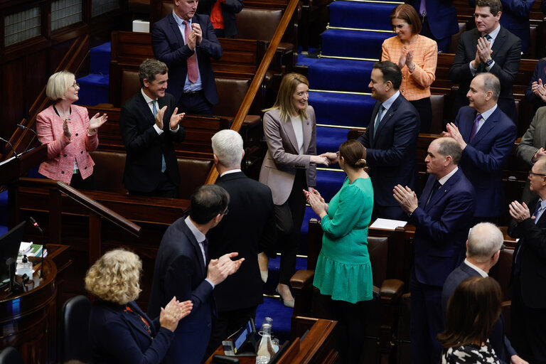 Fotografi 11: Official visit by Roberta METSOLA, EP President, to Dublin - Address by Roberta METSOLA, EP President, to a joint session of the Oireachtas