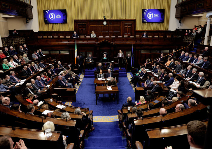 Foto 6: Official visit by Roberta METSOLA, EP President, to Dublin - Address by Roberta METSOLA, EP President, to a joint session of the Oireachtas