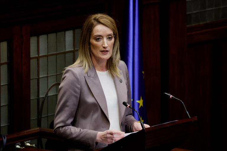 Foto 5: Official visit by Roberta METSOLA, EP President, to Dublin - Address by Roberta METSOLA, EP President, to a joint session of the Oireachtas