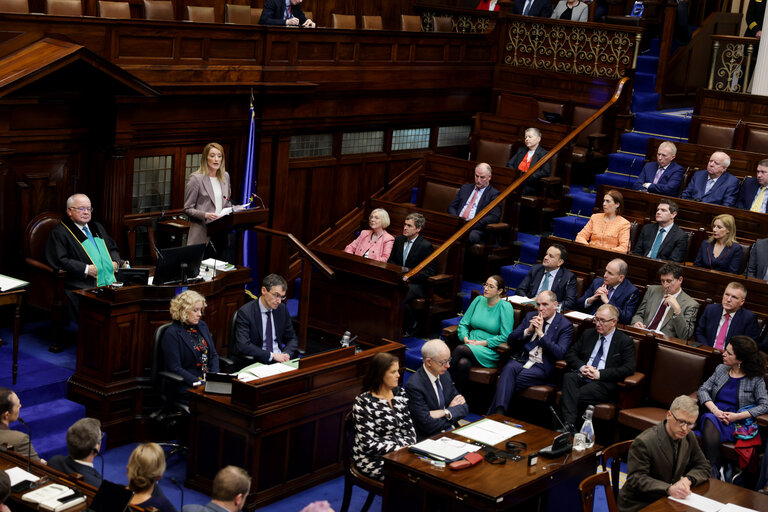 Fotografi 3: Official visit by Roberta METSOLA, EP President, to Dublin - Address by Roberta METSOLA, EP President, to a joint session of the Oireachtas