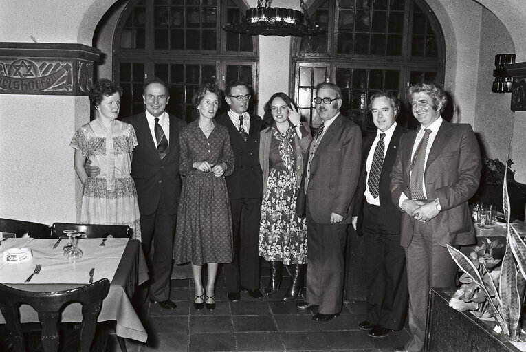 Fine Gael (Christian Democrat) party dinner, Au Romain, Strasbourg, in 1979