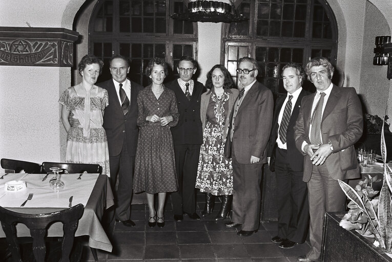 Fine Gael (Christian Democrat) party dinner, Au Romain, Strasbourg, in 1979