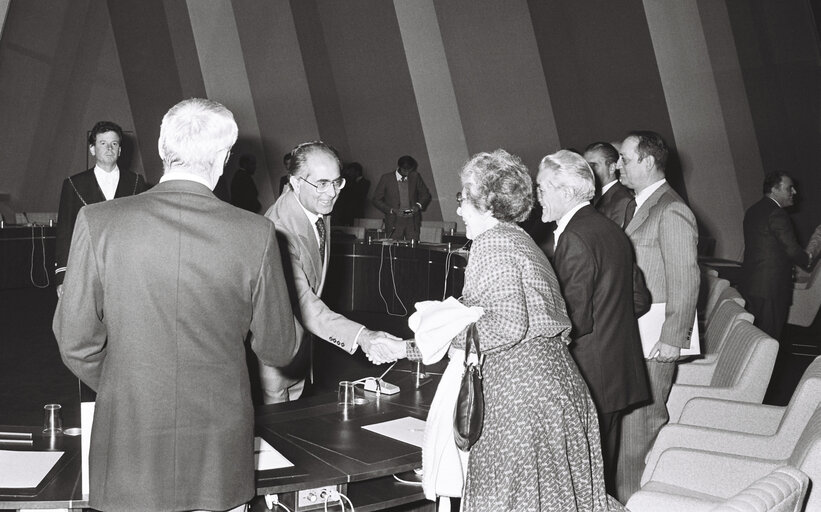 Fotogrāfija 2: Meeting with EP President Emilio COLOMBO and Luigi NOE, in Strasbourg, October 1978