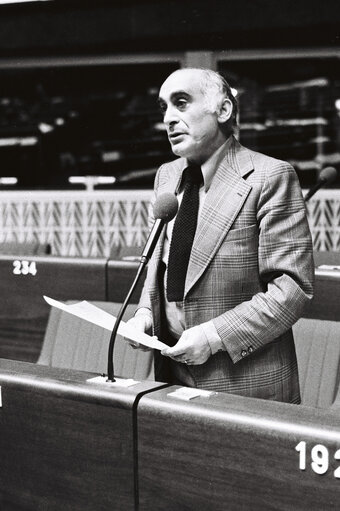 Antoine PORCU during a plenary session in Strasbourg, October 1978.