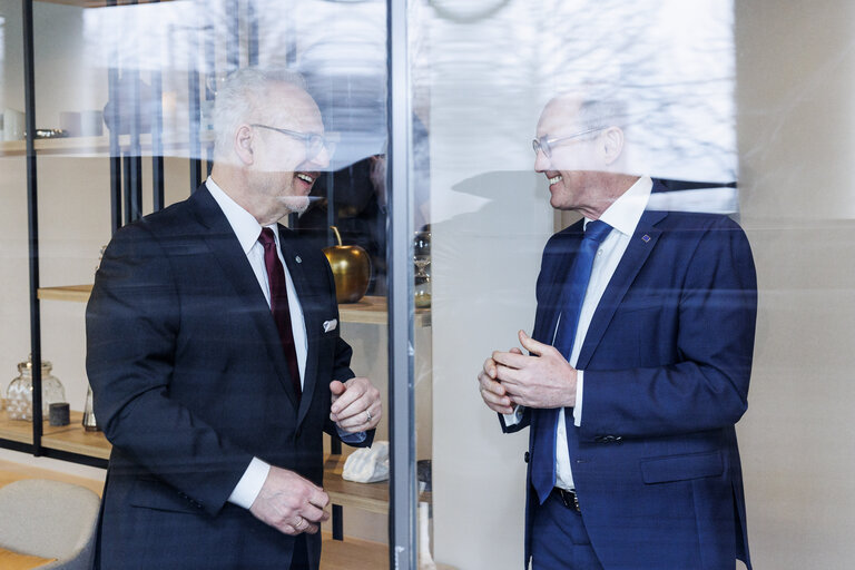 Fotogrāfija 9: Othmar KARAS welcomes  Egils LEVITS, Latvian President