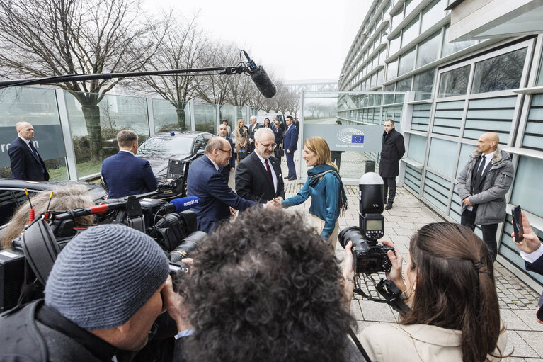 Fotogrāfija 1: Othmar KARAS welcomes  Egils LEVITS, Latvian President