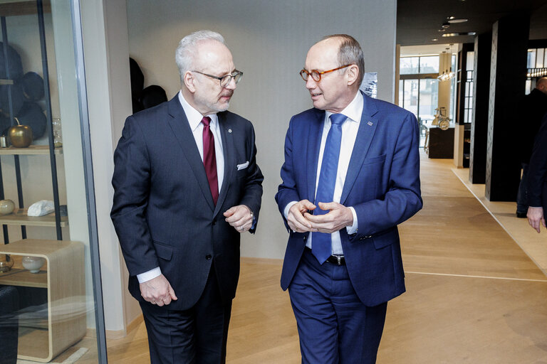 Fotogrāfija 4: Othmar KARAS welcomes  Egils LEVITS, Latvian President