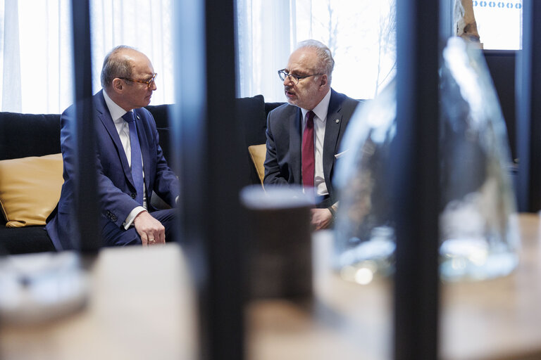 Fotogrāfija 13: Othmar KARAS welcomes  Egils LEVITS, Latvian President