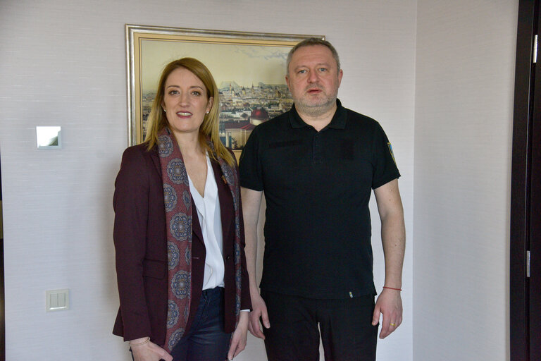 Visit by Roberta METSOLA, EP President, in Ukraine - Meeting with  Andriy KOSTIN, Prosecutor General of Ukraine